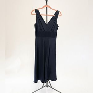 J Crew navy sleeveless Sophia dress bias cut silk ladies size 6